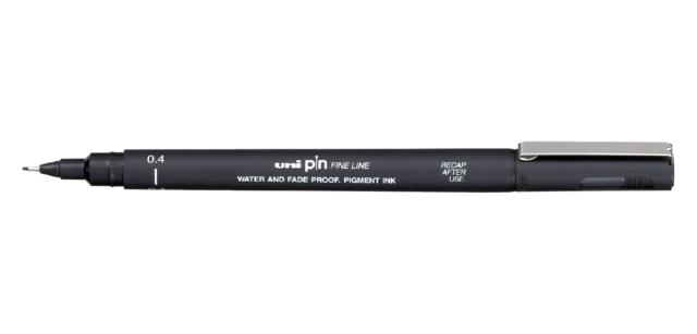Fineliner Uni-ball Pin 0.4mm zwart