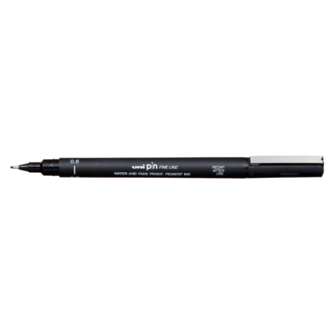 Fineliner Uni-ball Pin 0,6mm noir