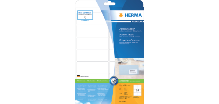 HERMA Premium Label 5076 99.1x38.1mm white 350 pieces