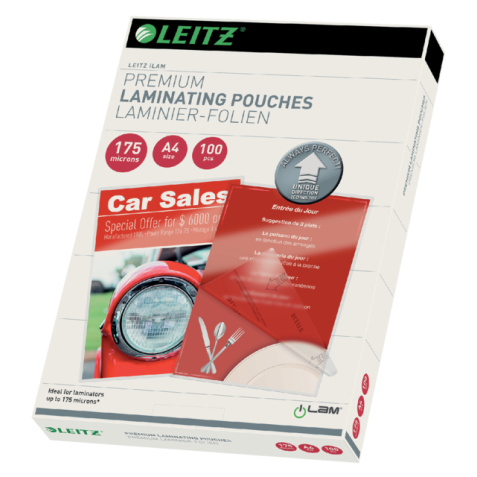 Pochette de plastification Leitz iLAM A4 2x175 microns 100 pièces