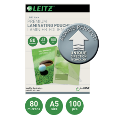 Pochette de plastification Leitz iLAM A5 2x80 microns 100 pièces