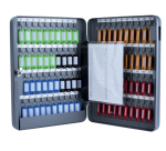 Key cabinet, for 80 key rings, dimensions 6 x 28 x 37 cm, dark gray