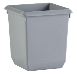 Corbeille à papier synthétique carrée conique 27L gris