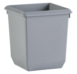 Corbeille à papier synthétique carrée conique 21L gris