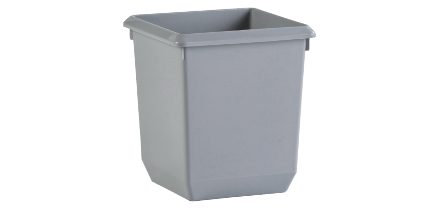Corbeille à papier synthétique carrée conique 21L gris