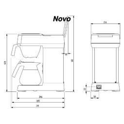 Cafetière électrique Bravilor Novo avec verseuse en verre