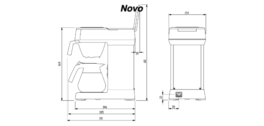 Bravilor Novo electric coffee maker with glass carafe
