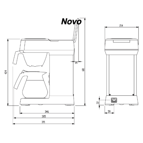 Koffiezetapparaat Bravilor Novo inclusief glazen kan