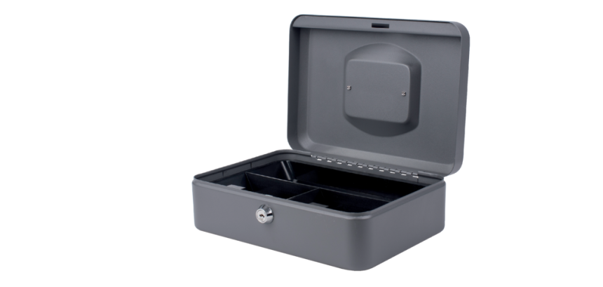 Geldkist Pavo 250x180x90mm grijs