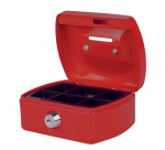 Geldkist Pavo met muntgleuf 125x95x60mm rood