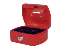 Coffret caisse Pavo avec fente tirelire 125x95x60mm rouge