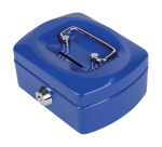 Geldkist Pavo met muntgleuf 125x95x60mm blauw