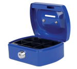 Geldkist Pavo met muntgleuf 125x95x60mm blauw