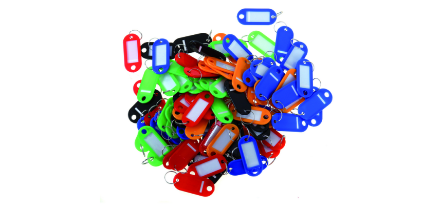 Porte-clés Pavo en plastique assorti - 100 pièces