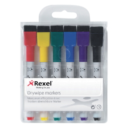 Whiteboardstift Rexel mini assorti 6 stuks