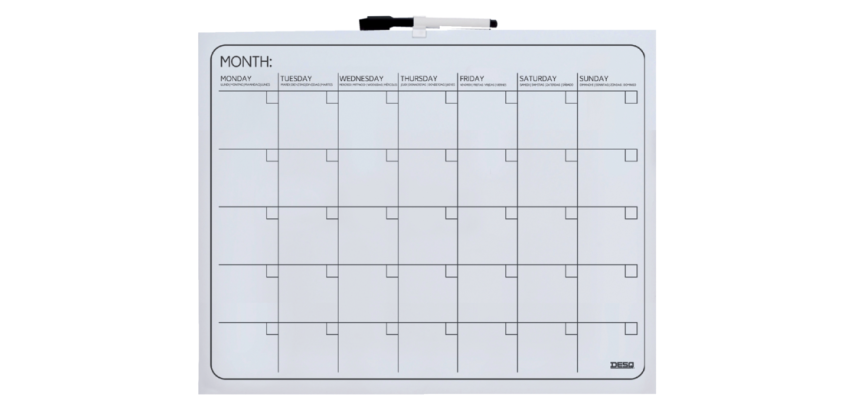 Planning mensuel Desq 40x50cm magnétique