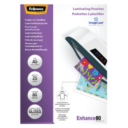 Fellowes pochette à plastifier Enhance80 ft 154 x 216 mm,  160 microns (2 x 80 microns), paquet de 25