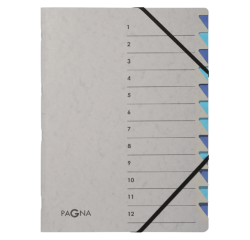 Sorteermap Pagna Easy A4 12 tabs lichtblauw/donkerblauw