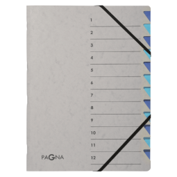 Sorteermap Pagna Easy A4 12 tabs lichtblauw/donkerblauw