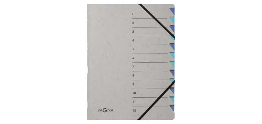 Trieur Pagna Easy A4 12 intercalaires bleu clair/foncé
