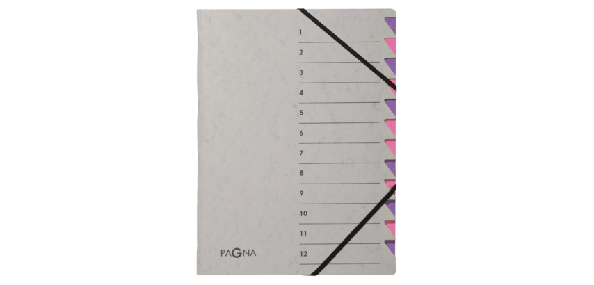 Pagna Easy Sortierer A4 12 Register grau/lila