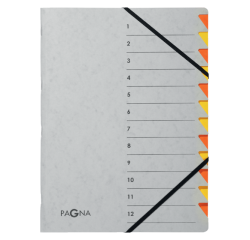 Sorteermap Pagna Easy A4 12 tabs oranje/geel
