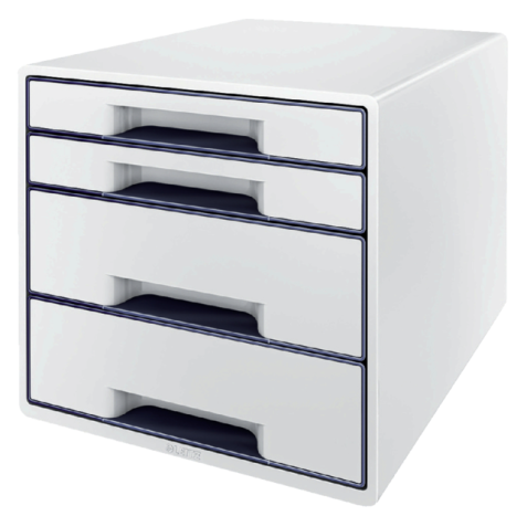 Ladenblok Leitz WOW CUBE A4 maxi 4 laden wit/grijs