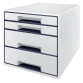 Ladenblok Leitz WOW CUBE A4 maxi 4 laden wit/grijs