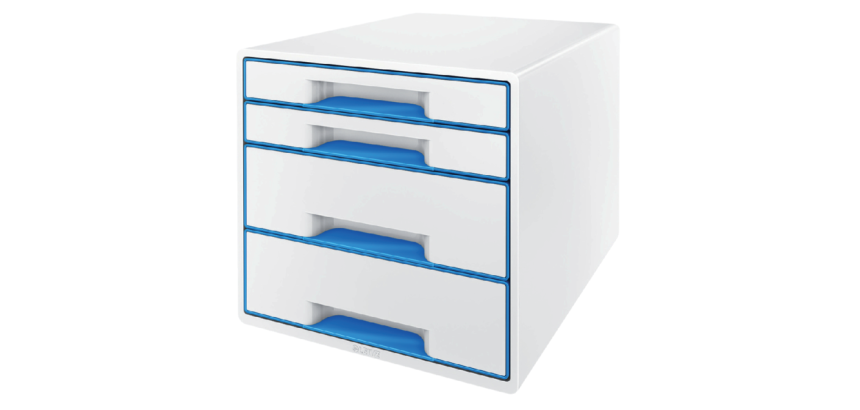 Leitz WOW Drawer Module 4 Drawers White/Blue
