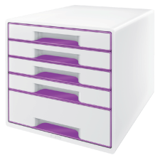 Module tiroirs Leitz WOW 5 tiroirs blanc/violet