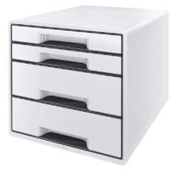 Leitz WOW Cube Maxi A4 Drawer Module 4 Drawers White