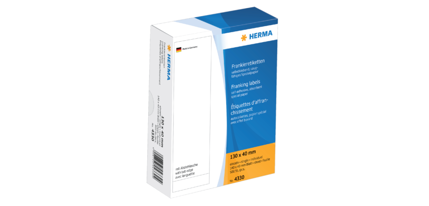 Frankeeretiket HERMA 4330 130x40mm 500 stuks