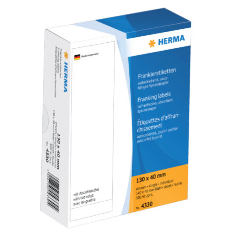 Frankeeretiket HERMA 4330 130x40mm 500stuks