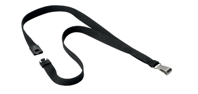 Textielkoord Durable 8127 met karabijnhaak softcolor zwart 10 stuks