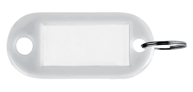 Sleutellabel Pavo kunststof wit 100 stuks