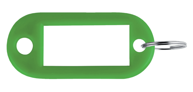 Green plastic Pavo keychain - box of 100