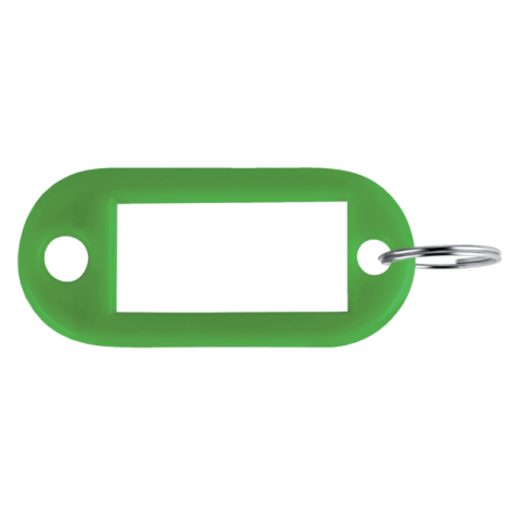 Porte-clés Pavo en plastique vert - boîte de 100