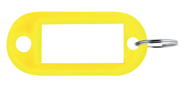 Porte-clés Pavo en plastique jaune 100 pièces