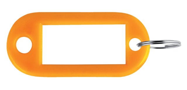 Orange plastic Pavo keychains, 100 pieces