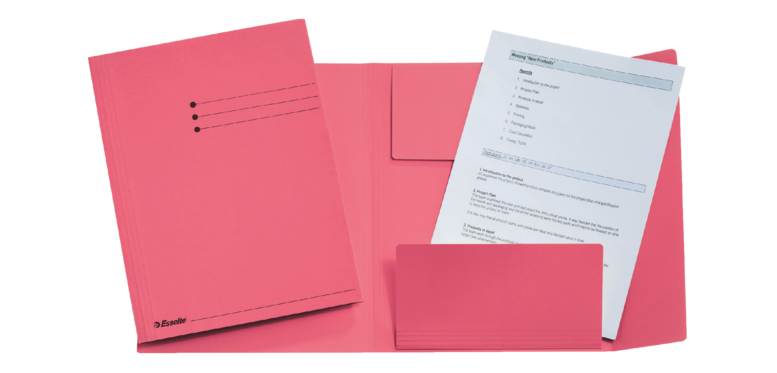 Esselte Folio-Mappe mit 3 Klappen, Manila 275g, Rosa