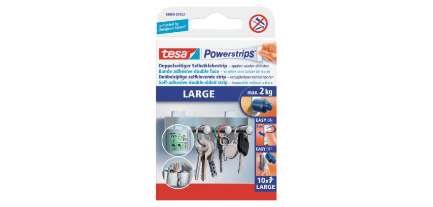 Bande adhésive tesa Powerstrips® LARGE double face 2kg 10 pièces