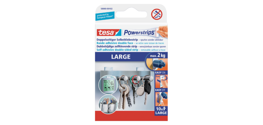 tesa Powerstrips® LARGE double-sided adhesive strips 2kg 10 pieces