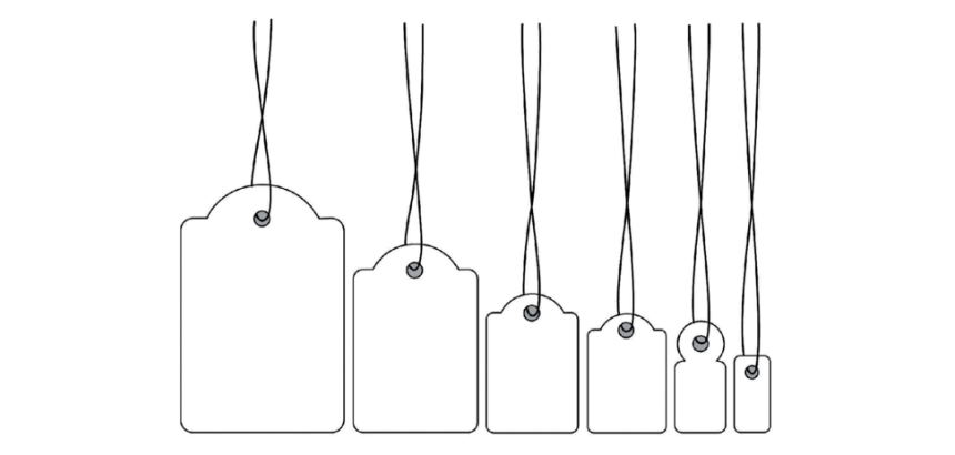 Etikett mit Draht 36 x 53 mm Apli - Schachtel mit 500 Stück