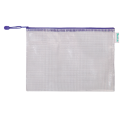 En_bolsa multiusos tarifold pvc din a4 apertura superior con cremallera portaboligrafo y correa azul