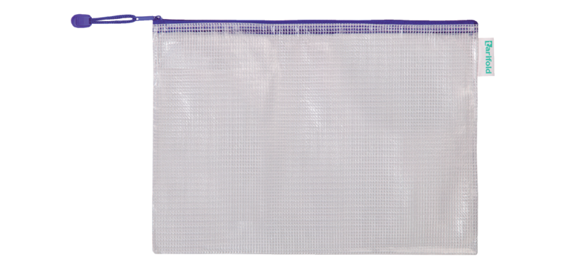 Pochette rangement Tarifold avec zip 330x240mm PVC bleu