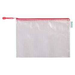 Pochette rangement Tarifold avec zip 330x240mm PVC rouge