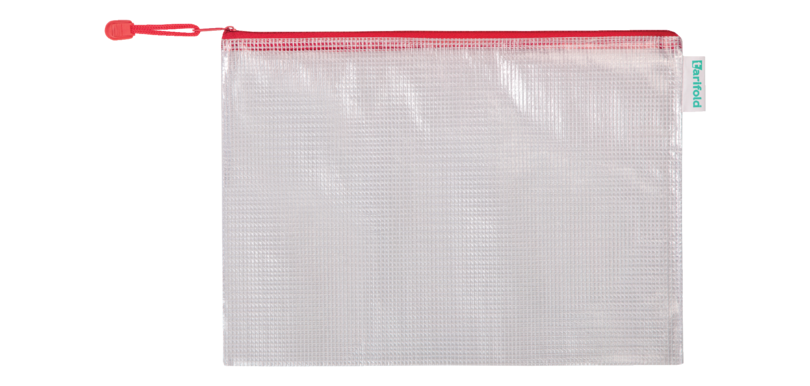 Pochette rangement Tarifold avec zip 330x240mm PVC rouge