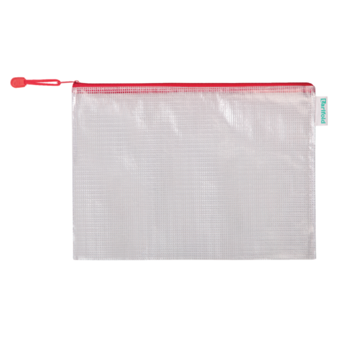 Pochette rangement Tarifold avec zip 330x240mm PVC rouge