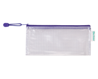 Pochette rangement Tarifold avec zip 250x130mm PVC bleu