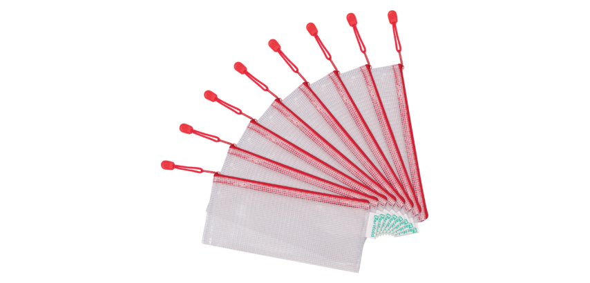 Tarifold Aufbewahrungstasche mit Reißverschluss 250x130mm rotes PVC